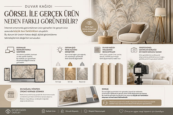 Duvar Kağıdı Siparişlerinde Görsel ile Gerçek Ürün Arasında Neden Ton Farkı Oluşabilir?