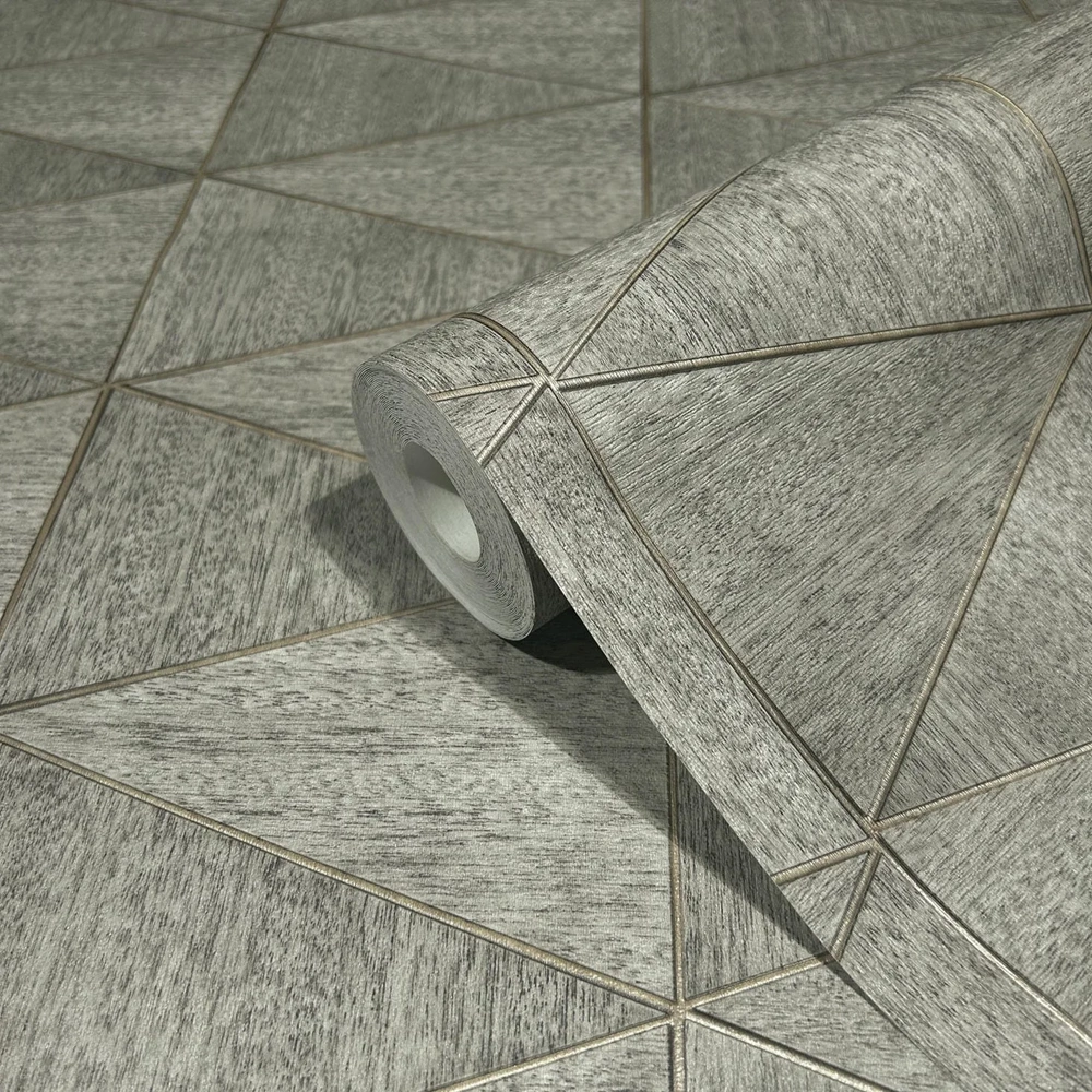 Marburg Travertino Gri Geometrik Duvar Kağıdı | 33355
