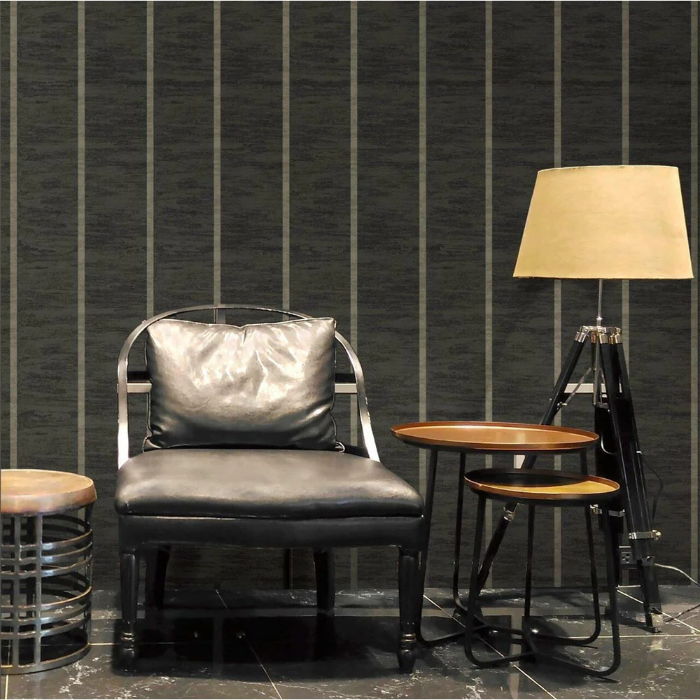 RAFFIA STRIPE DARK BROWN & GOLD