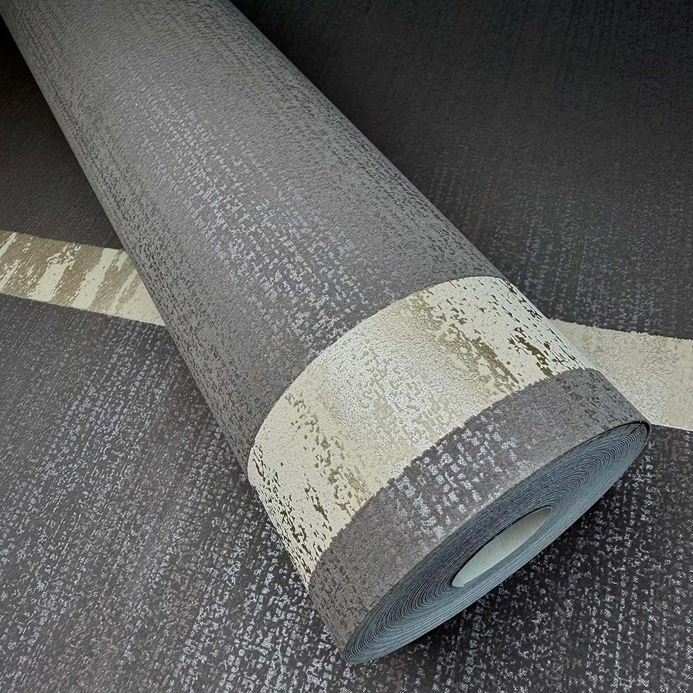 RAFFIA STRIPE DARK BROWN & GOLD (5,3m2)