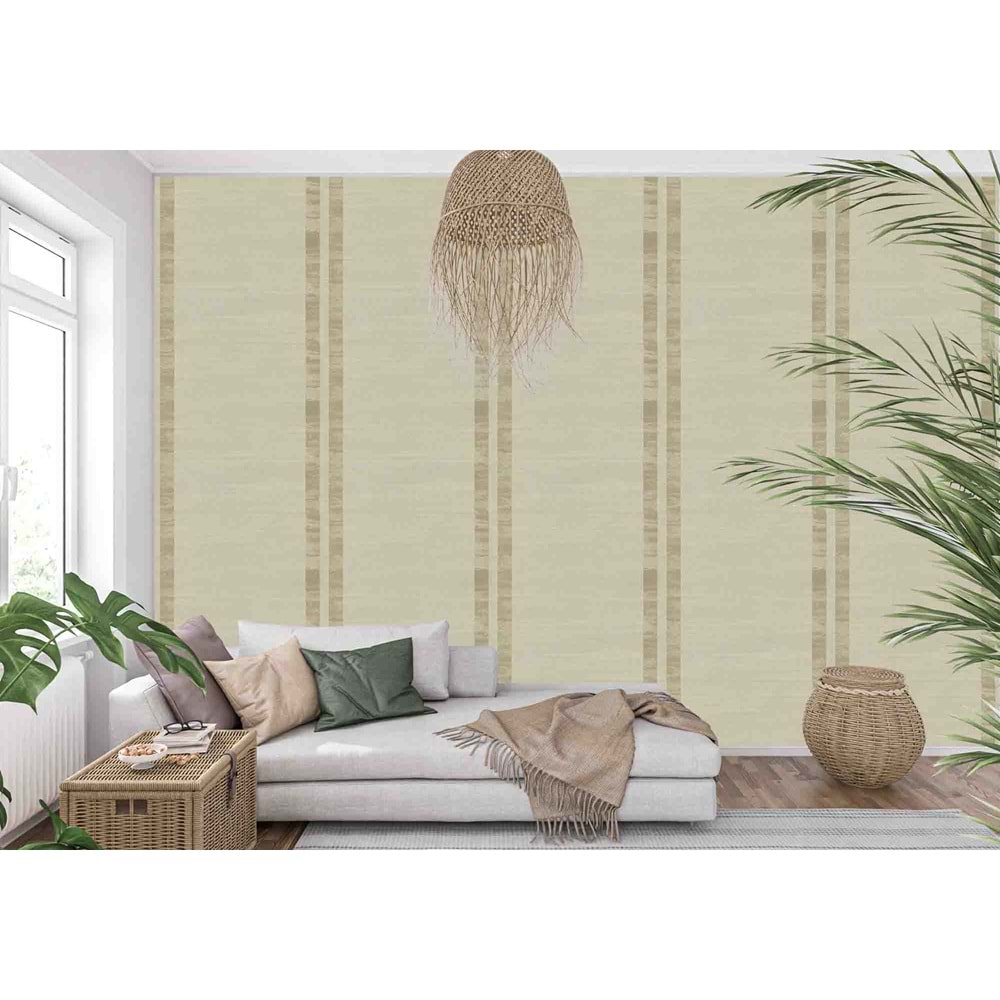 RAFFIA STRIPE GOLD&SAND