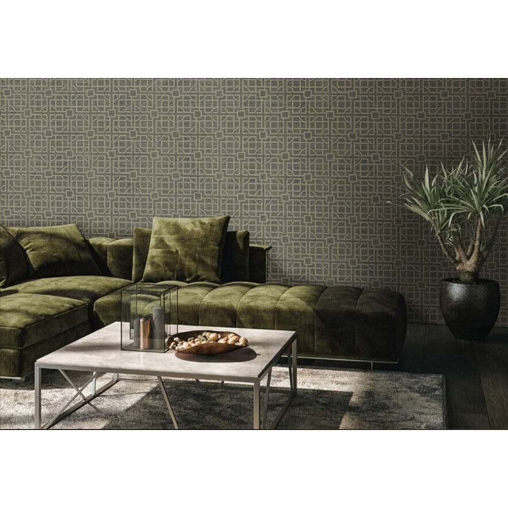 JAPANESE TRELLIS CHAROAL & GOLD