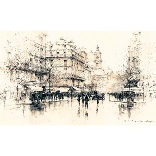 Echoes of a Rainy Boulevard